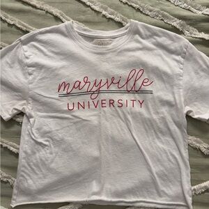 Maryville University White Cropped Length T-Shirt